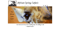 Desktop Screenshot of africanspringssafaris.com