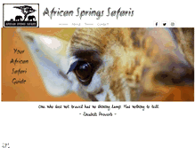 Tablet Screenshot of africanspringssafaris.com